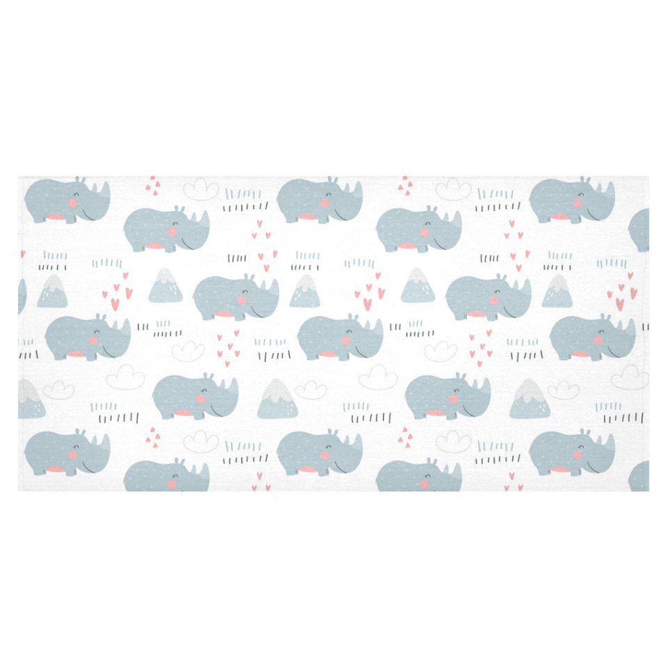 cute rhino heart pattern Tablecloth