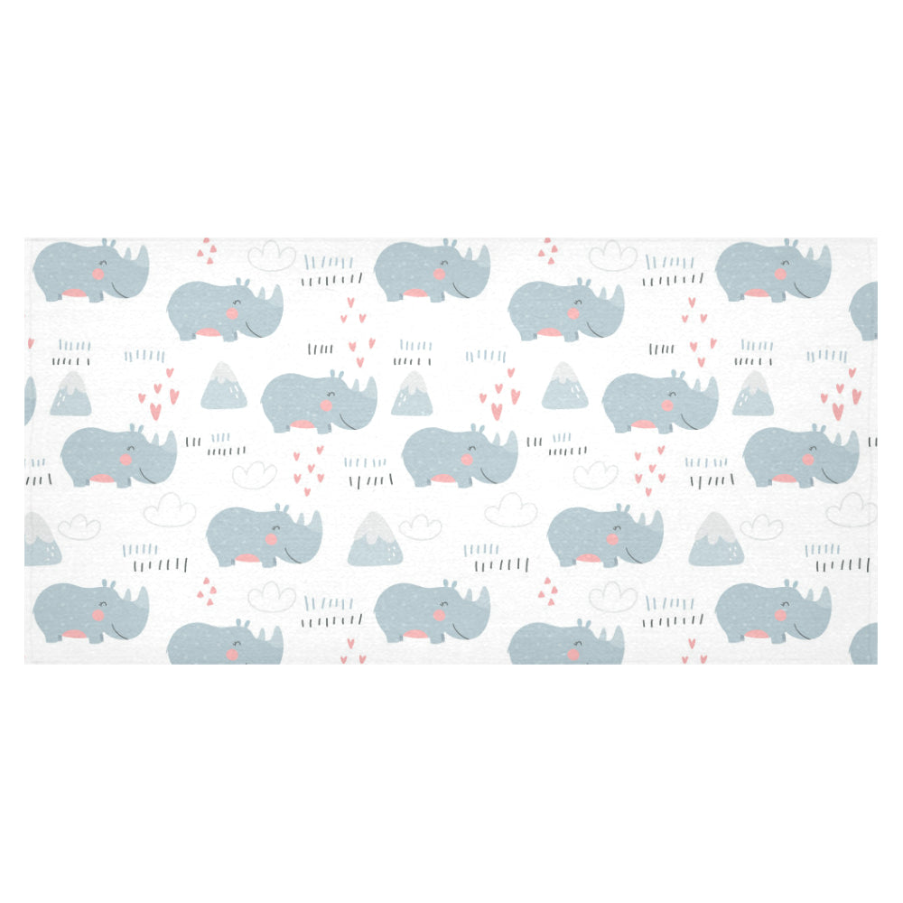 cute rhino heart pattern Tablecloth