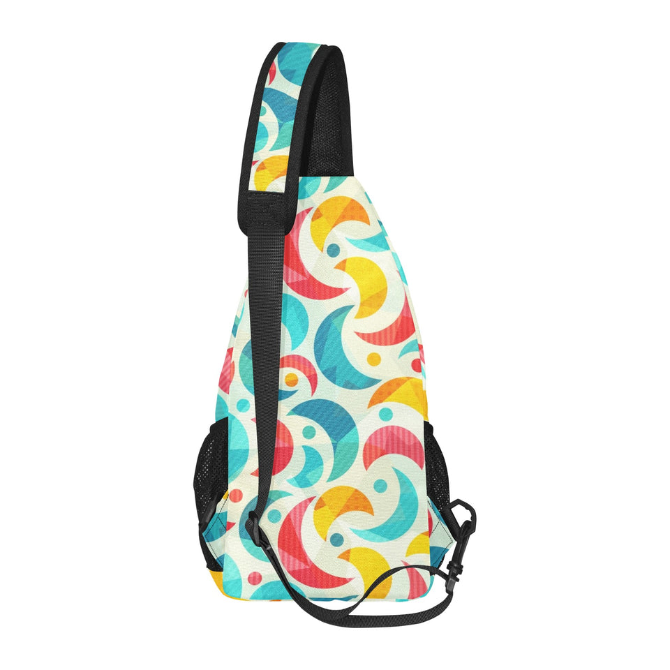 Colorful moon pattern All Over Print Chest Bag