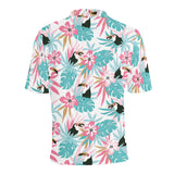 Toucan tropical flower leave pattern Men's All Over Print Polo Shirt