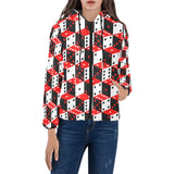 Dice Pattern Print Design 02 Women's Padded Hooded Jacket