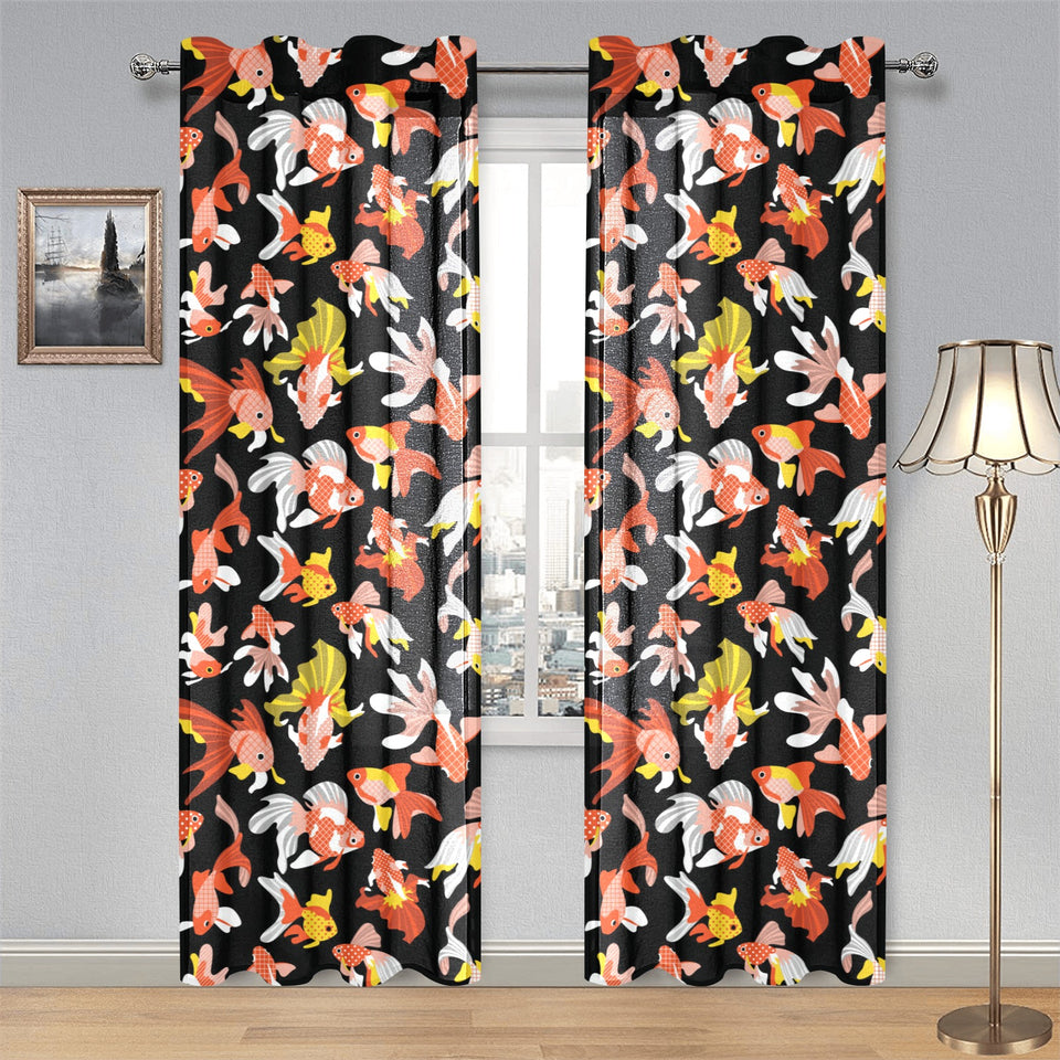 Goldfish Pattern Print Design 03 Gauze Curtain