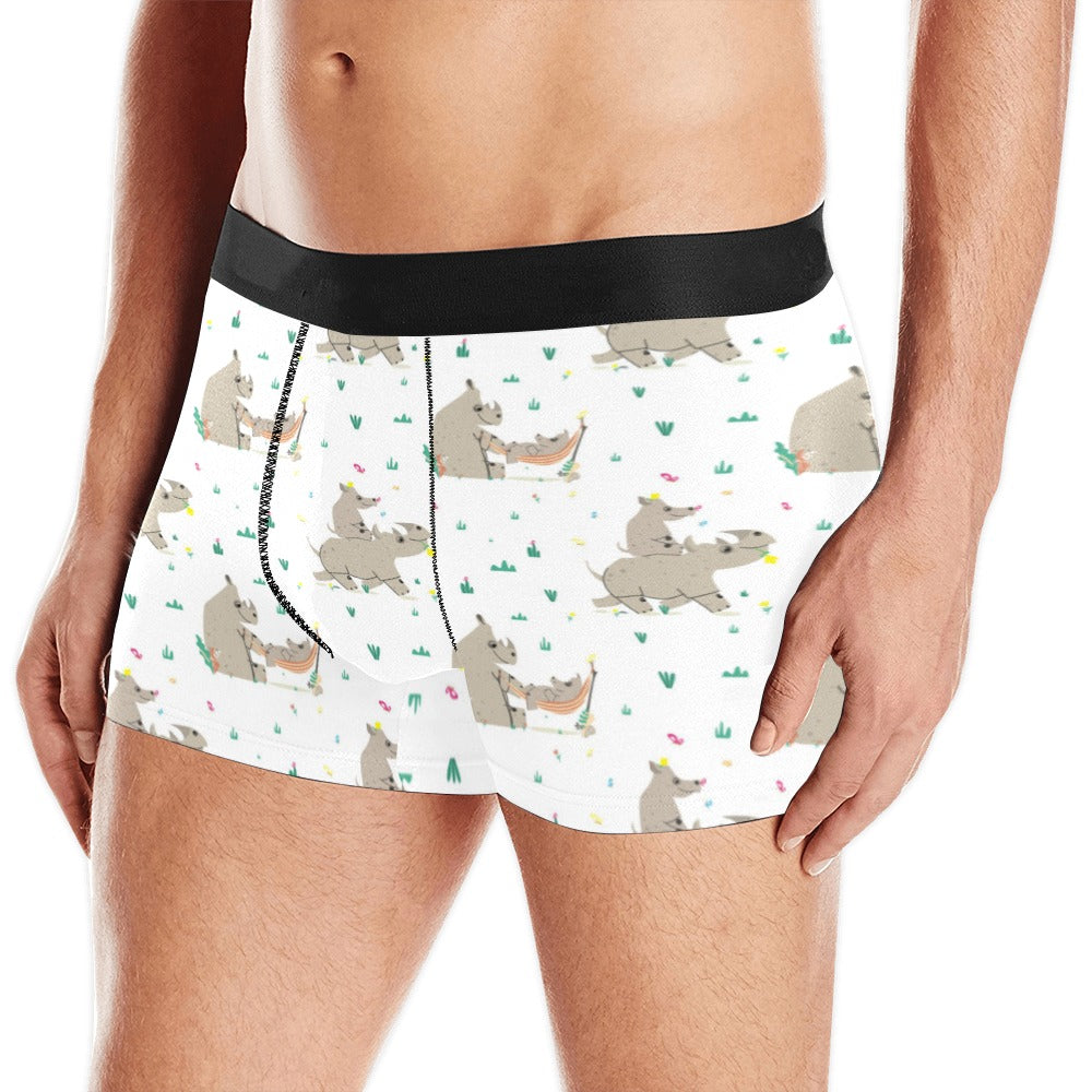 Cute Rhino pattern background Men's All Over Print Boxer Briefs Men's Underwear