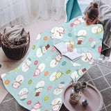 Cute snowman snowflake pattern Blanket Robe with Sleeves