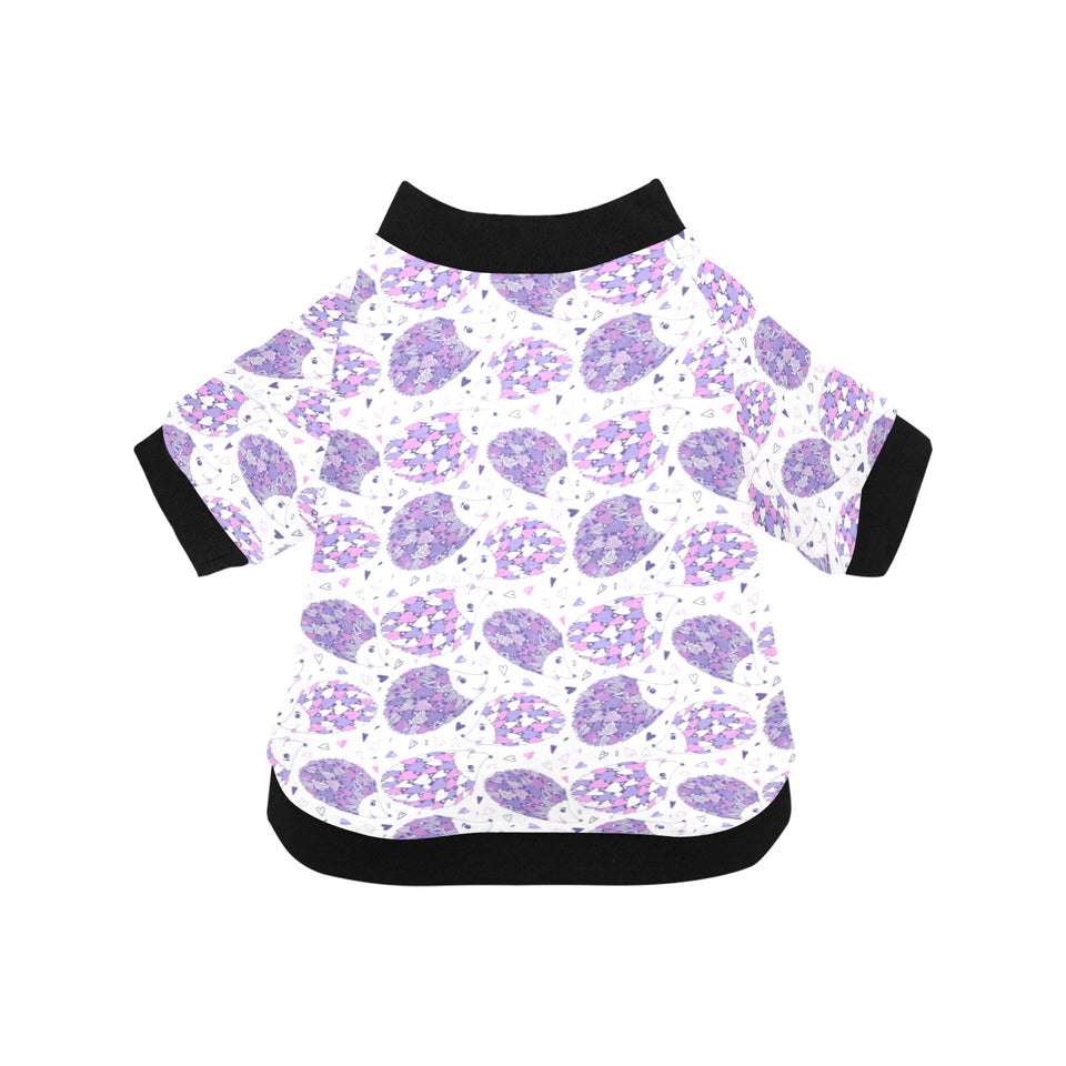 Hedgehog Pattern Print Design 05 All Over Print Pet Dog Round Neck Fuzzy Shirt