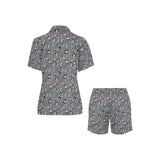 Ostrich Pattern Print Design 01 Women's V-Neck Short Pajama Set