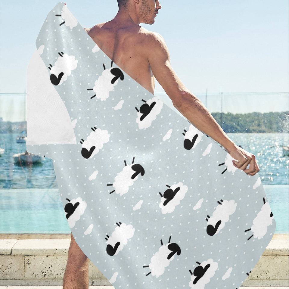 Sheep polka dot cloud pattern Beach Towel