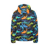 Colorful shark Kids' Boys' Girls' Padded Hooded Jacket