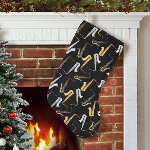 saxophone design pattern Christmas Stocking