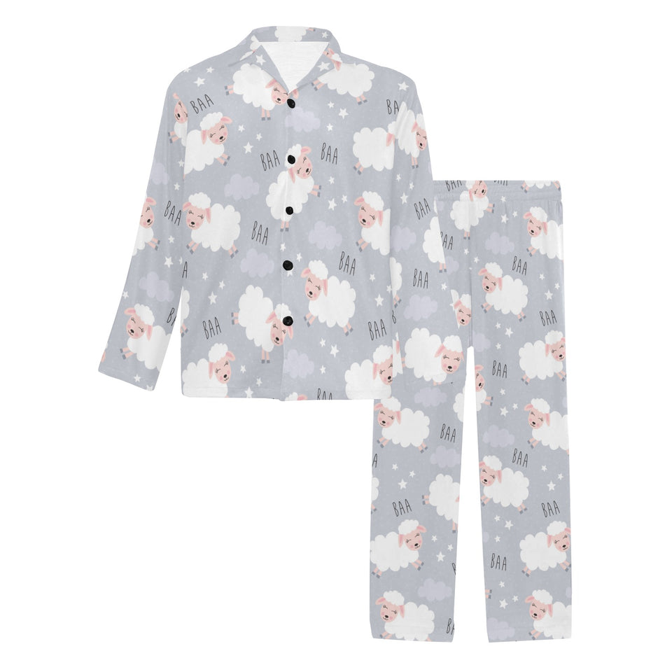 Sweet dreams sheep pattern Men's Long Pajama Set