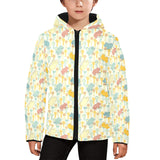 Hippopotamus Pattern Print Design 04 Kids' Boys' Girls' Padded Hooded Jacket