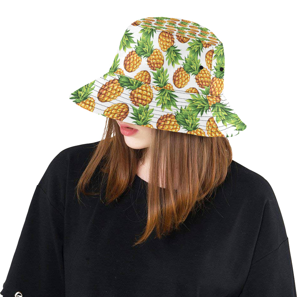 Pineapples design pattern Unisex Bucket Hat