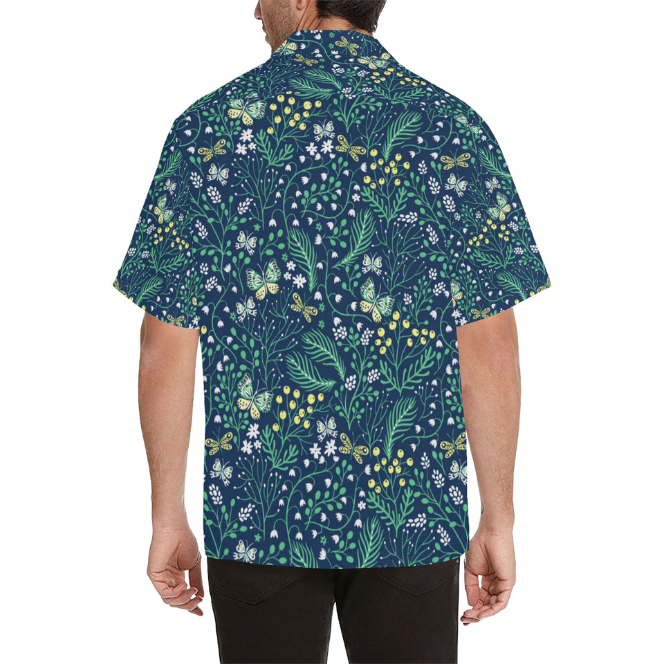 butterfly leaves pattern Men's All Over Print Hawaiian Shirt