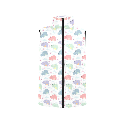 Hippopotamus Pattern Print Design 03 Men's Padded Vest