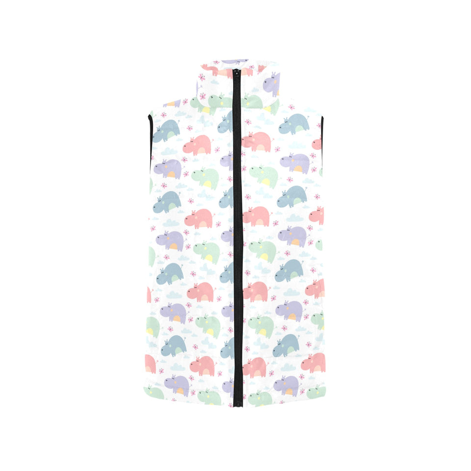 Hippopotamus Pattern Print Design 03 Men's Padded Vest