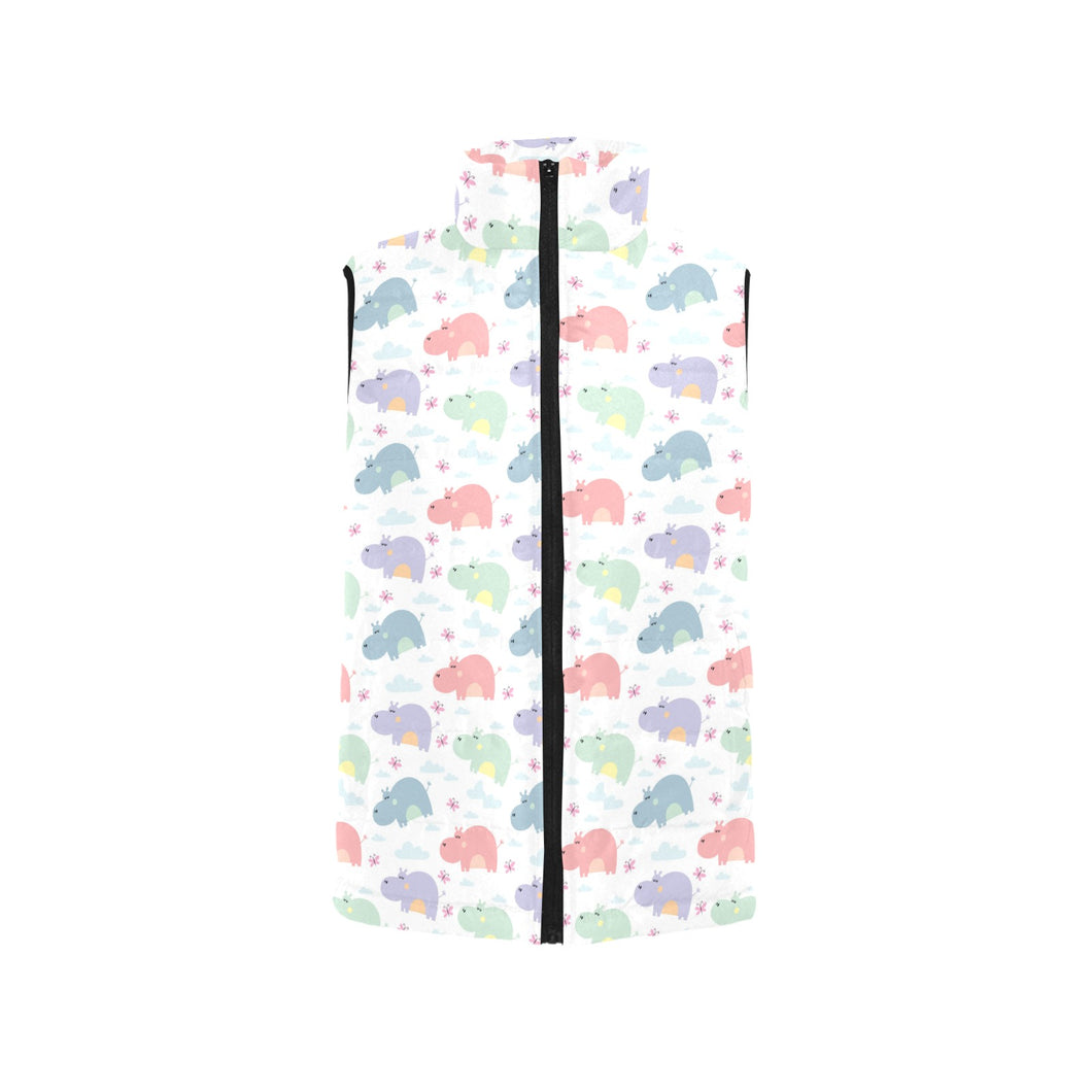 Hippopotamus Pattern Print Design 03 Men's Padded Vest