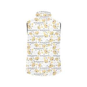Golden Retriever Pattern Print Design 04 Men's Padded Vest