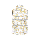 Golden Retriever Pattern Print Design 04 Men's Padded Vest