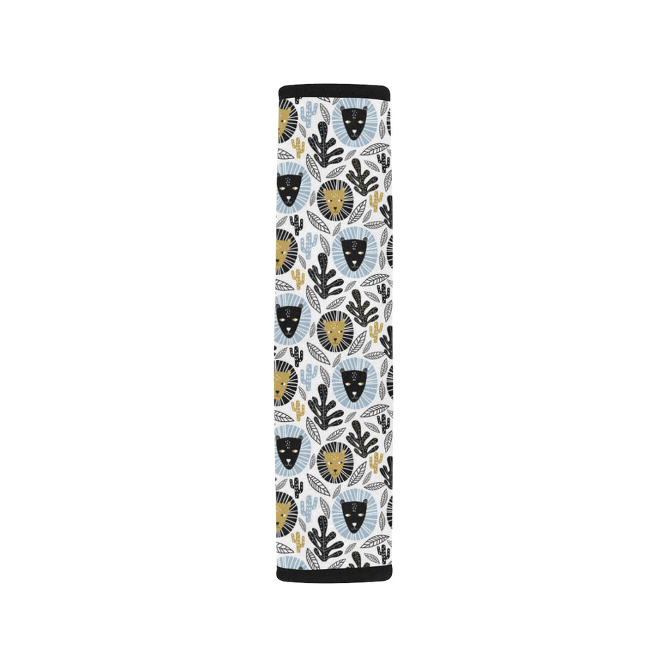 Lion Pattern Print Design 05 Car Seat Belt Cover