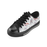 Watercolor sea turtle jellyfish pattern Men's Low Top Canvas Shoes Black