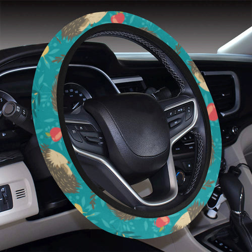 Hedgehog Pattern Print Design 01 Car Steering Wheel Cover