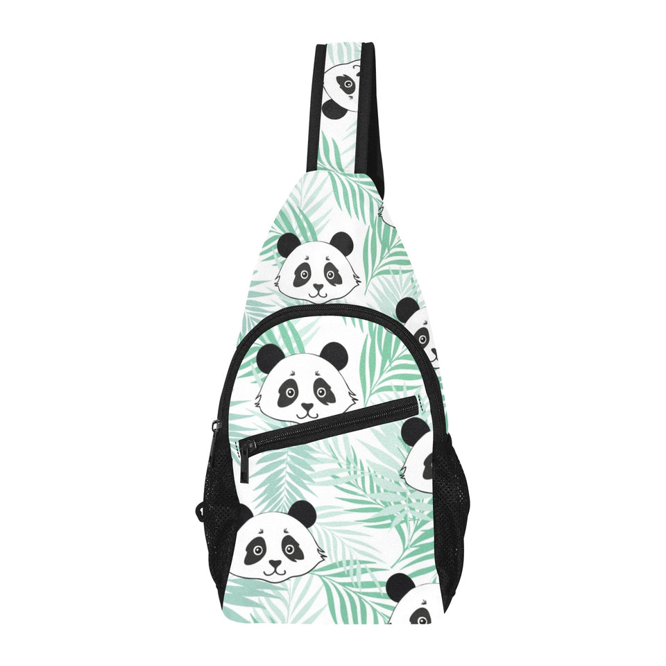 Panda pattern tropical leaves background All Over Print Chest Bag