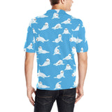Cute sea lion seal pattern background Men's All Over Print Polo Shirt