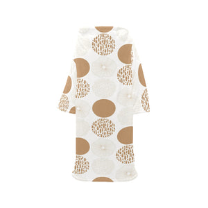 Gold Texture mushroom pattern Blanket Robe with Sleeves