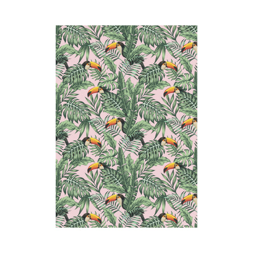 Toucan tropical green jungle palm pattern House Flag Garden Flag