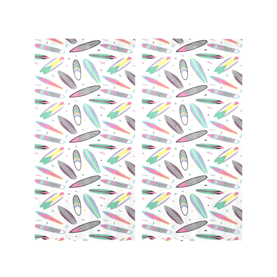Surfboard Pattern Print Design 04 Gauze Curtain