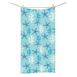 Blue starfish coral reef pattern Bath Towel
