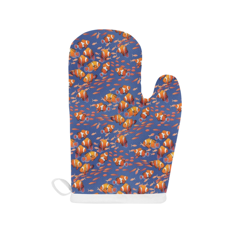Clown Fish Pattern Print Design 04 Heat Resistant Oven Mitts
