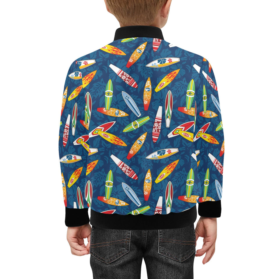 Surfboard Pattern Print Design 01 Kids' Boys' Girls' Bomber Jacket