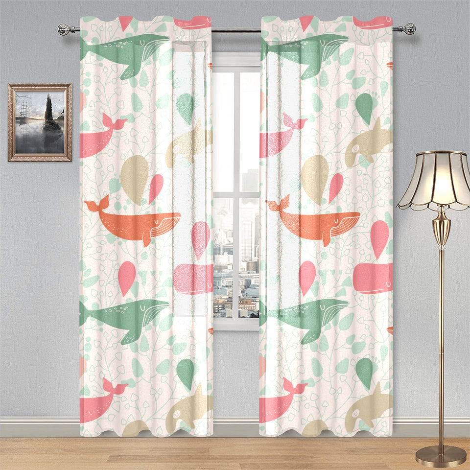 Cute whale pattern Gauze Curtain