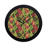 Cool Geometric lime pattern Elegant Black Wall Clock