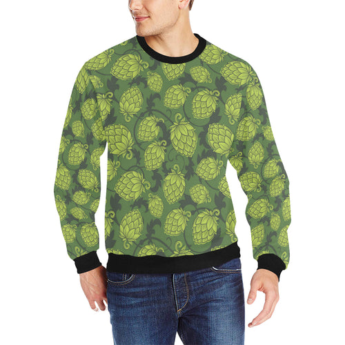 Hop pattern Hop cone background Men's Crew Neck Sweatshirt