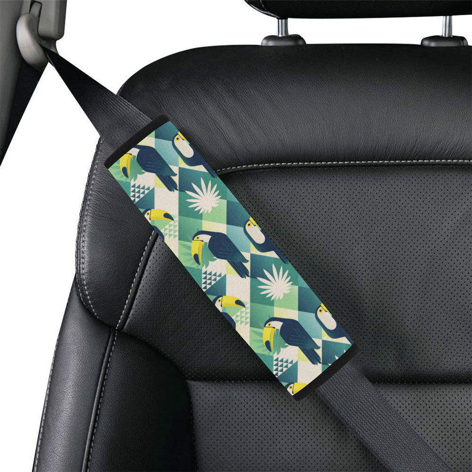 Toucan tropical leaves design pattern Car Seat Belt Cover