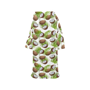 Coconut Pattern Print Design 04 Blanket Robe with Sleeves