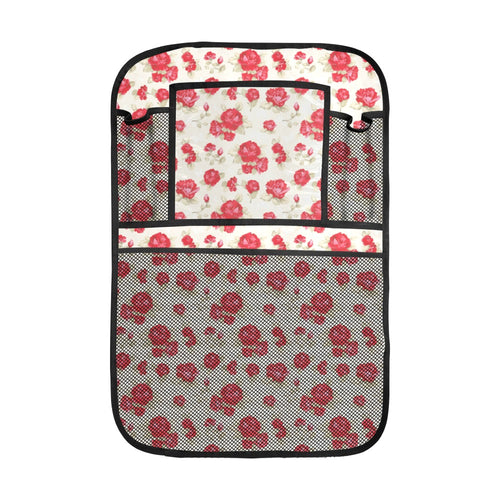 Rose Pattern Print Design 01 Car Seat Back Organizer