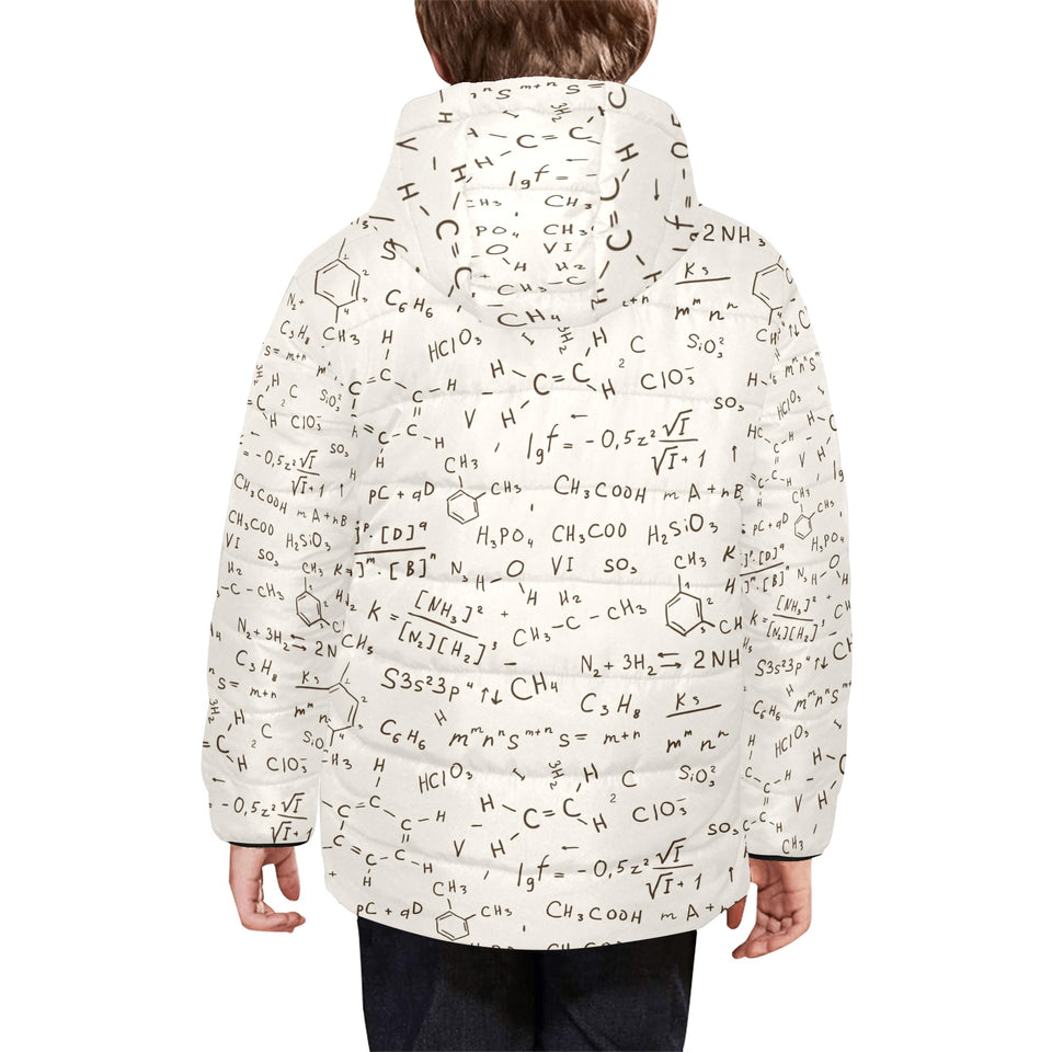 Chemistry Periodic Table Pattern Print Design 04 Kids' Boys' Girls' Padded Hooded Jacket