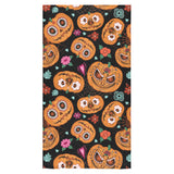 Pumpkin flowers spiderweb Halloween theme Bath Towel