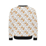 Cute corgi heart star bone pattern Men's Crew Neck Sweatshirt