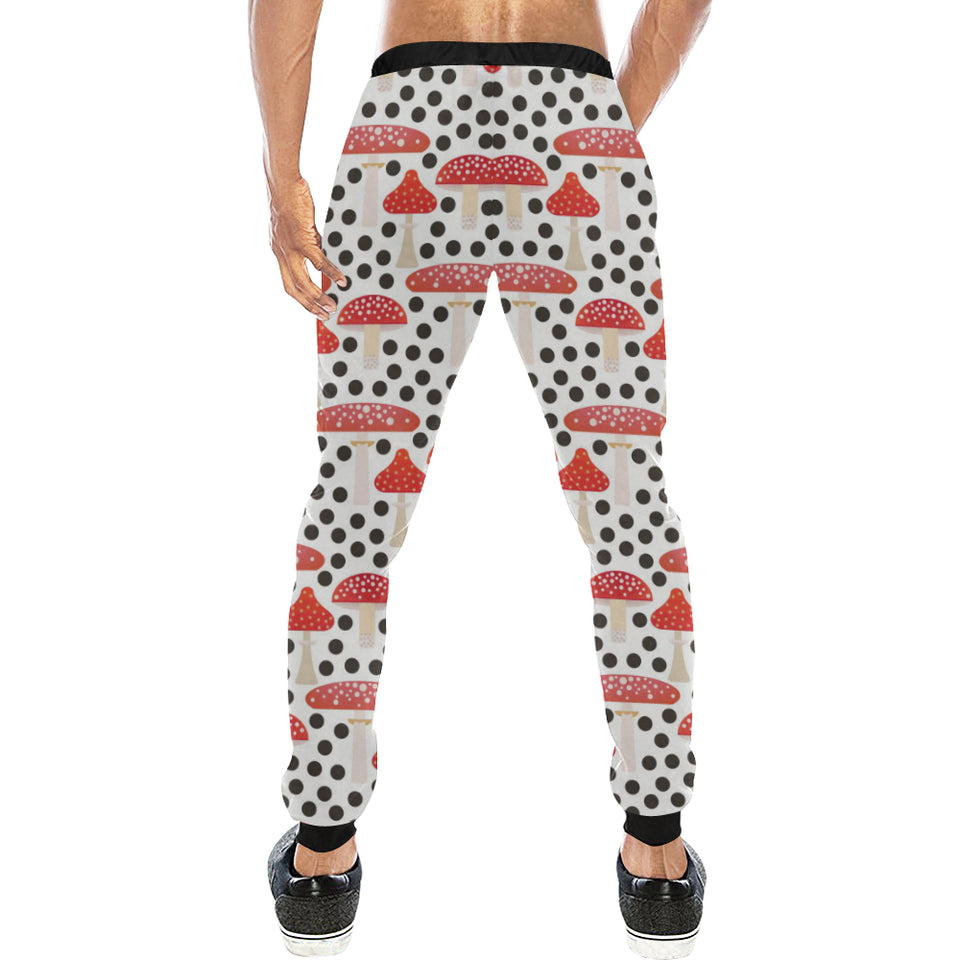 Red mushroom dot pattern Unisex Casual Sweatpants
