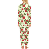Red apples leaves pattern Women's All Over Print Pajama Set