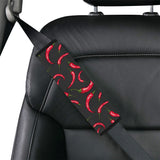 Chili peppers pattern black background Car Seat Belt Cover