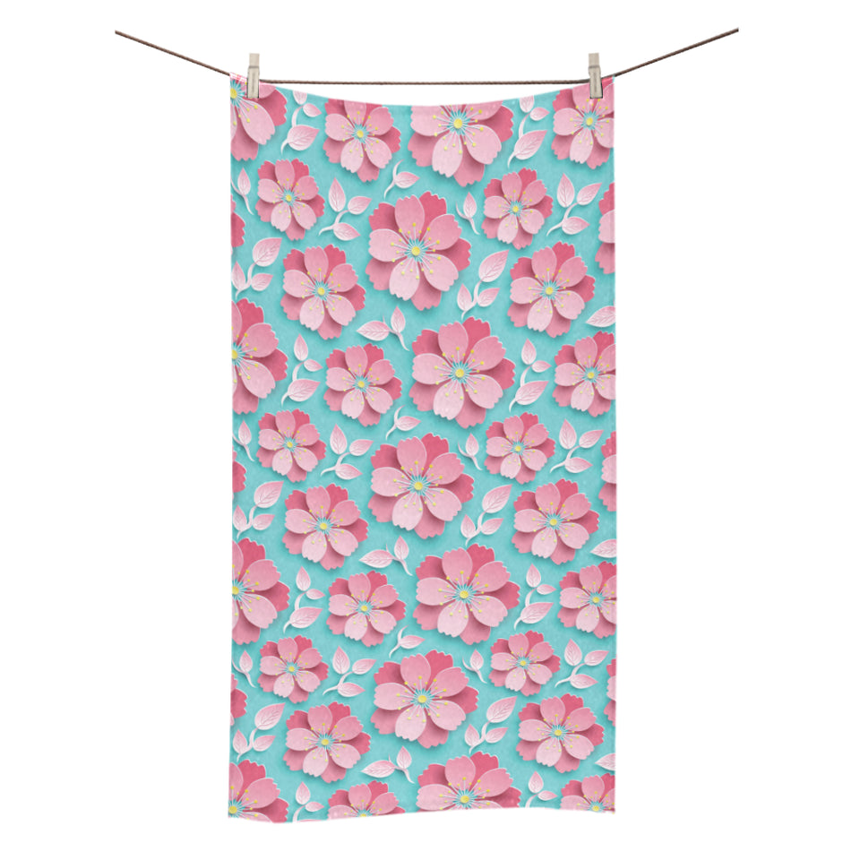 3D sakura cherry blossom pattern Bath Towel