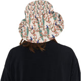 Peacock tropical flower pattern Unisex Bucket Hat
