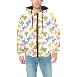 Teddy Bear Pattern Print Design 01 Men's Padded Hooded Jacket