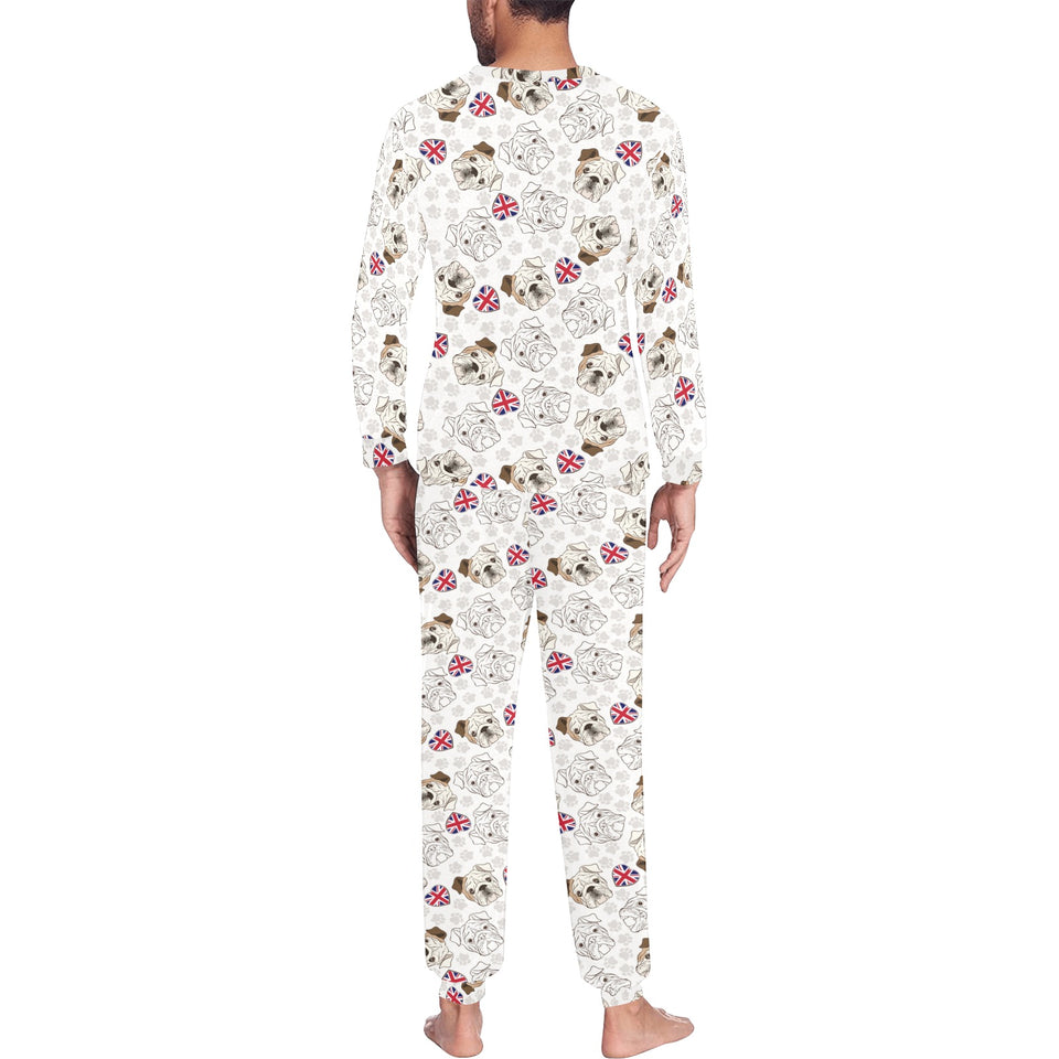 English Bulldog Pattern Print Design 01 Men's All Over Print Pajama