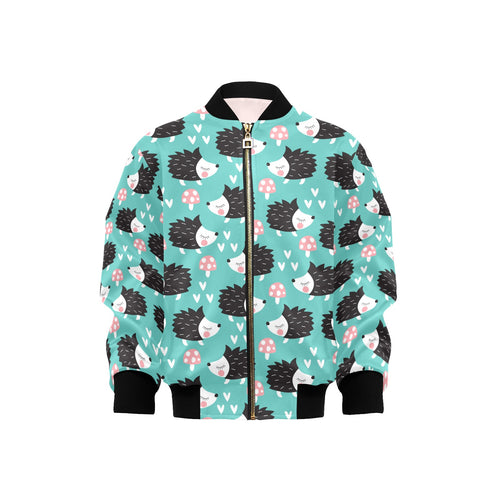Hedgehog Pattern Print Design 03 Kids' Boys' Girls' Bomber Jacket